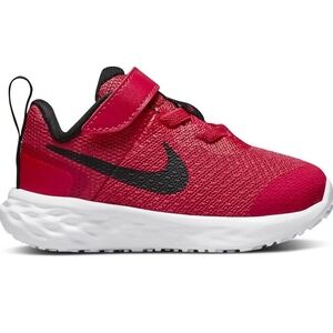 Nike Red and Black Sneakers with Velcro Strap